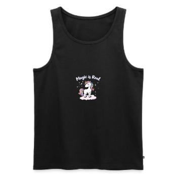 La magie est une véritable licorne Inspiration L’art pour les rêveurs - Débardeur bio Premium Homme - noir - Devant - Michal (187cm)