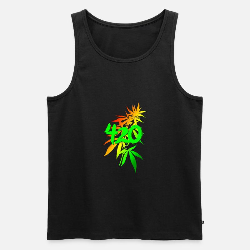 420 Cannabis - Männer Premium Bio Tank Top - Schwarz