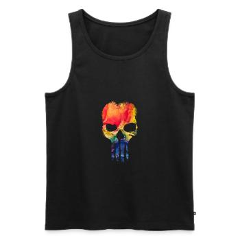 Skull - Men's Premium Organic Tank Top - black - Front - AI Model Male 178 light (178cm)