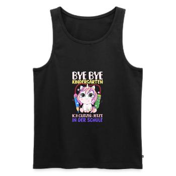 Kindergarten Jungs KITA outfit Einschulung Ende - Männer Premium Bio Tank Top - Schwarz - Vorne - Michal (187cm)