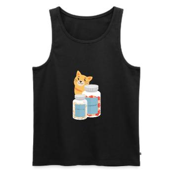 Antidepressant Cat - Männer Premium Bio Tank Top - Schwarz - Vorne - AI Model Male 178 light (178cm)