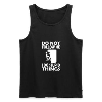 Bouldern Klettern Climbing - Männer Premium Bio Tank Top - Schwarz - Vorne - AI Model Male 178 light (178cm)