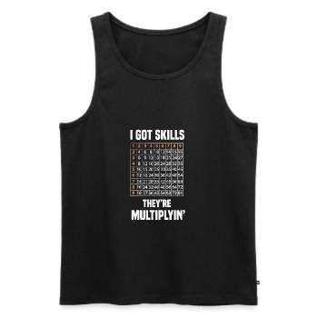 I Got Skills Theyre Multiplyin - Débardeur bio Premium Homme - noir - Devant - AI Model Male 178 light (178cm)