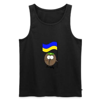 Beaked fruit Solidarity with Ukraine - Men's Premium Organic Tank Top - black - Front - Michal (187cm)