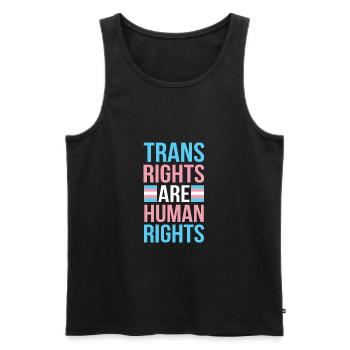 Trans Rights Are Human Rights Pride Month - Men's Premium Organic Tank Top - black - Front - AI Model Male 178 light (178cm)