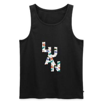 LUAN - Beautiful boy name with cute dinosaurs - Men's Premium Organic Tank Top - black - Front - Michal (187cm)