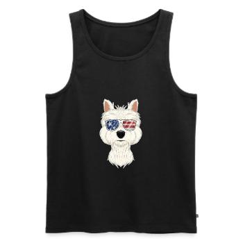 West Highland Terrier USA Lunettes de soleil I American - Débardeur bio Premium Homme - noir - Devant - Michal (187cm)