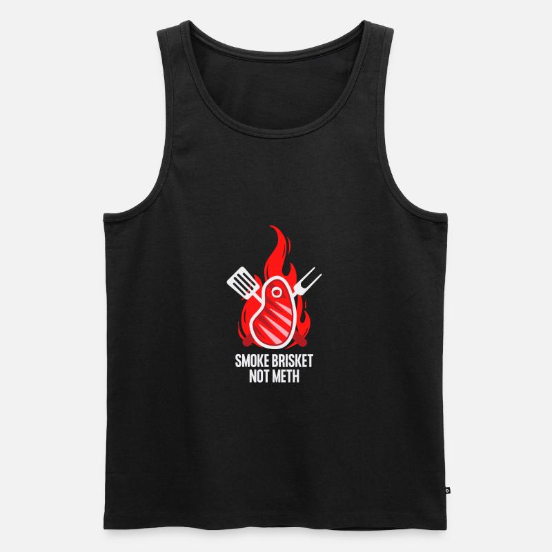 RAUCHBRISKET NICHT METH - Männer Premium Bio Tank Top - Schwarz
