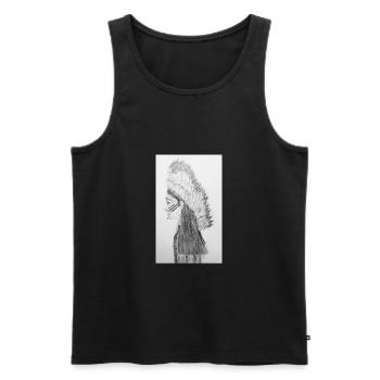 Native American Indian hand drawing - Men's Premium Organic Tank Top - black - Front - Michal (187cm)
