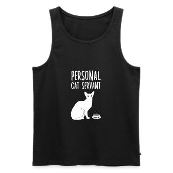 Hauseigener Katzendiener süßes Katzenhalter Katzen - Männer Premium Bio Tank Top - Schwarz - Vorne - AI Model Male 178 light (178cm)