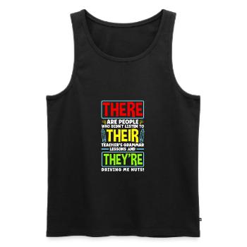 ESL Teacher Linguist Multilingual Teaching Funny - Men's Premium Organic Tank Top - black - Front - Michal (187cm)