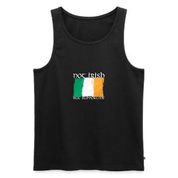 Not Irish But Supportive - Men's Premium Organic Tank Top - black - Front - AI Model Male 178 light (178cm)