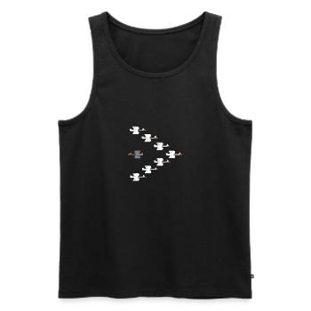 Inspirational Swim Against The Current Anti - Men's Premium Organic Tank Top - black - Front - AI Model Male 178 light (178cm)