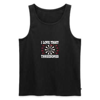 Darts drôle Freesomes serrés Joueur de fléchettes - Débardeur bio Premium Homme - noir - Devant - Michal (187cm)