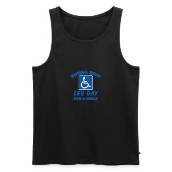 Leg Day Funny Handicap Workout Gym Amputé - Débardeur bio Premium Homme - noir - Devant - AI Model Male 178 light (178cm)
