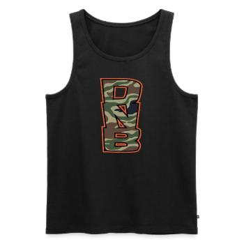 DNB Camo Original Junglist Drum n Bass Alt Mix - Männer Premium Bio Tank Top - Schwarz - Vorne - AI Model Male 178 light (178cm)