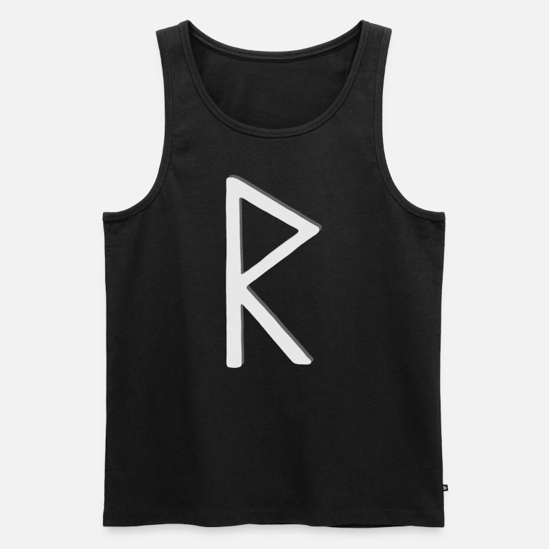Futhark Runic Alphabet Raidho - Men's Premium Organic Tank Top - black