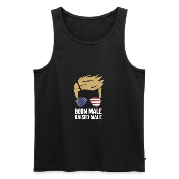 Homme né mâle élevé - Débardeur bio Premium Homme - noir - Devant - Michal (187cm)