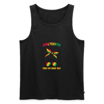 Juneteenth - Men's Premium Organic Tank Top - black - Front - AI Model Male 178 light (178cm)