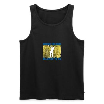Funny Dancers Night Belongs To Us - Männer Premium Bio Tank Top - Schwarz - Vorne - AI Model Male 178 light (178cm)