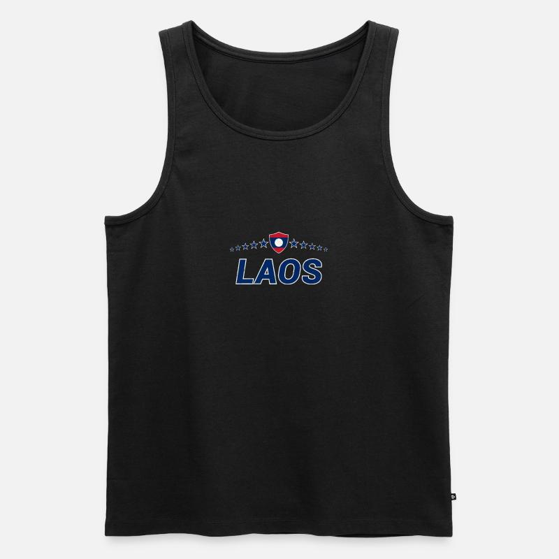 Laos - Männer Premium Bio Tank Top - Schwarz