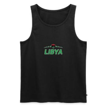 Libyen - Männer Premium Bio Tank Top - Schwarz - Vorne - AI Model Male 178 light (178cm)