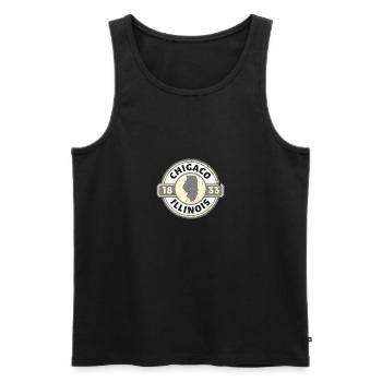 Vintage Chicago Illinois Est. 1833 Souvenir - Men's Premium Organic Tank Top - black - Front - Michal (187cm)
