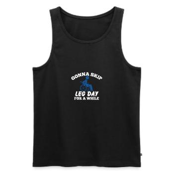 Leg Day Funny Handicap Workout Gym Amputé - Débardeur bio Premium Homme - noir - Devant - AI Model Male 178 light (178cm)