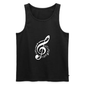 Music clef music clef instrument shirt - Men's Premium Organic Tank Top - black - Front - AI Model Male 178 light (178cm)