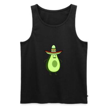 Funny mexico avocado - Men's Premium Organic Tank Top - black - Front - AI Model Male 178 light (178cm)