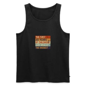 The First 60 Years Are The Hardest 60th Birthday - Männer Premium Bio Tank Top - Schwarz - Vorne - Michal (187cm)