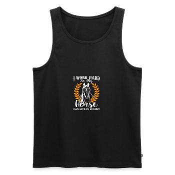 T-shirt drôle de cheval de poison de vie de luxe - Débardeur bio Premium Homme - noir - Devant - Michal (187cm)