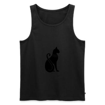 Ägyptische Katze - Männer Premium Bio Tank Top - Schwarz - Vorne - Michal (187cm)