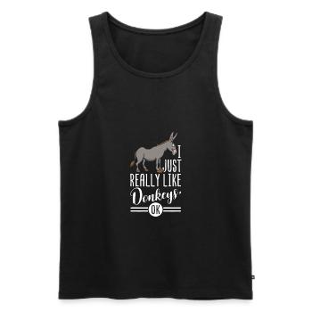 I just really like Donkeys OK - Esel Maultier - Männer Premium Bio Tank Top - Schwarz - Vorne - AI Model Male 178 light (178cm)