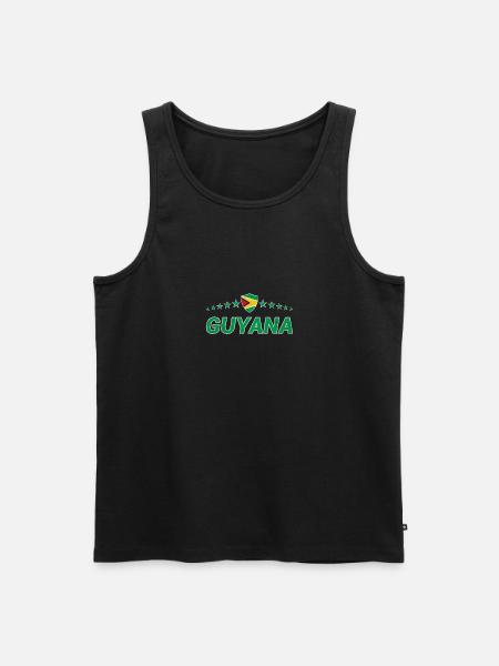 Guyana - Männer Premium Bio Tank Top - Schwarz
