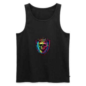 Couronne de crâne de roi - Débardeur bio Premium Homme - noir - Devant - Michal (187cm)