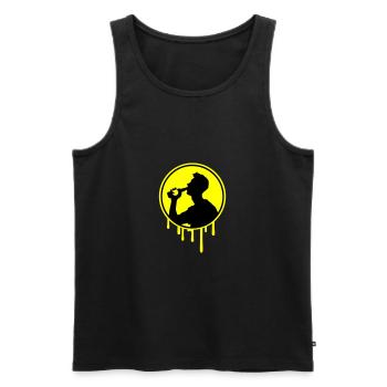 Flasche Bier Trinken - Männer Premium Bio Tank Top - Schwarz - Vorne - Michal (187cm)