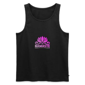 Yoga Gansha Namaste Sanskrit Namaste Méditation - Débardeur bio Premium Homme - noir - Devant - Michal (187cm)