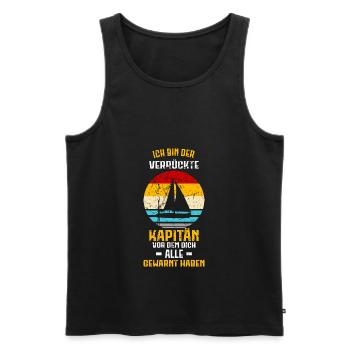 Segeln Segelboot Boot Kapitän Segelschiff Meer See - Männer Premium Bio Tank Top - Schwarz - Vorne - Michal (187cm)