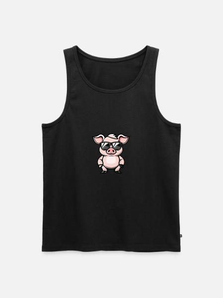 Pig Cool Animal - Men's Premium Organic Tank Top - black