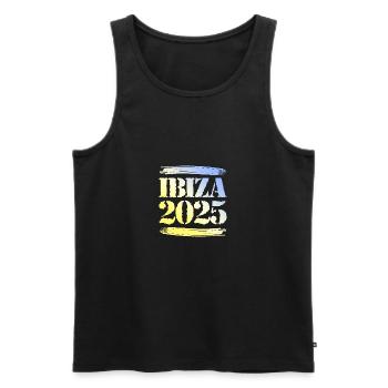 Ibiza 2025 - Männer Premium Bio Tank Top - Schwarz - Vorne - Michal (187cm)