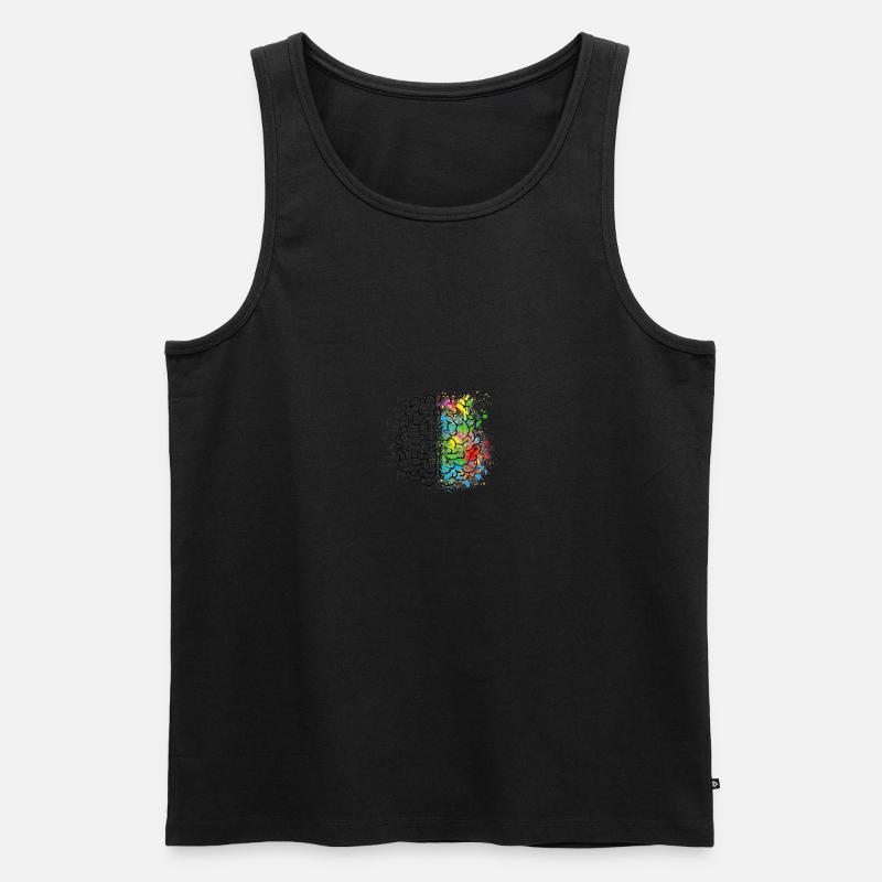 Kreative oder logich im Gehirn - Männer Premium Bio Tank Top - Schwarz