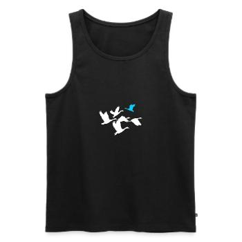 Inspirational Swim Against The Current Anti - Men's Premium Organic Tank Top - black - Front - AI Model Male 178 light (178cm)