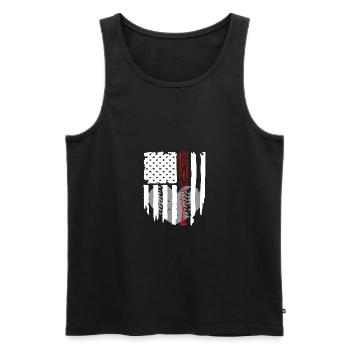 Baseball Fan: Softball Enthusiast Stars and Stripe - Männer Premium Bio Tank Top - Schwarz - Vorne - Michal (187cm)