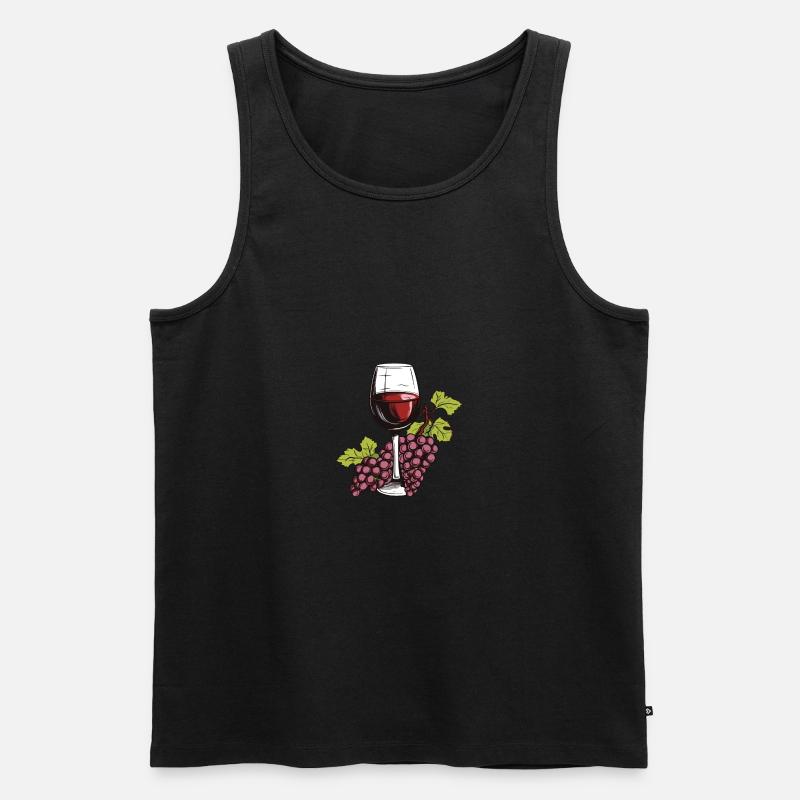Weinglas Trauben Wein - Männer Premium Bio Tank Top - Schwarz