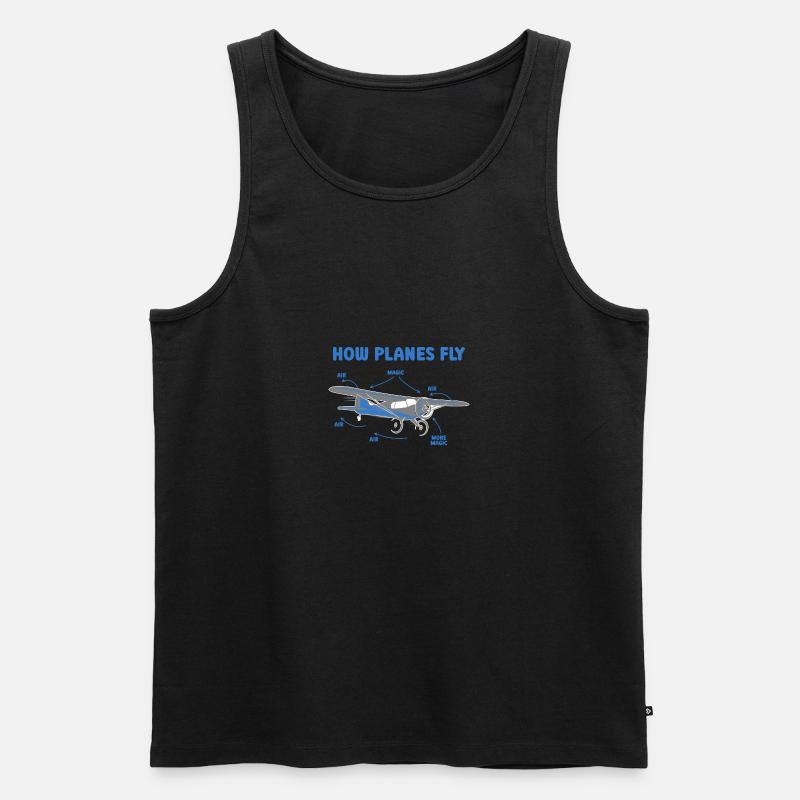 How Planes Fly Funny Science - Männer Premium Bio Tank Top - Schwarz