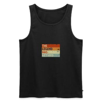 La légende a pris sa retraite - Débardeur bio Premium Homme - noir - Devant - Michal (187cm)