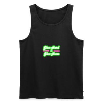 Glow Hard or Glow Home 80's Party - Männer Premium Bio Tank Top - Schwarz - Vorne - AI Model Male 178 light (178cm)