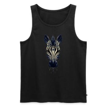 Zebra Art - Men's Premium Organic Tank Top - black - Front - Michal (187cm)