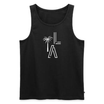 Palm LA - Débardeur bio Premium Homme - noir - Devant - Michal (187cm)